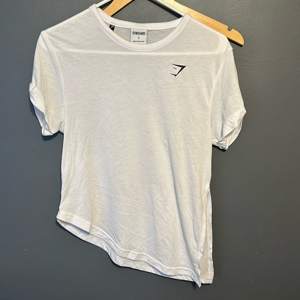 White Gymshark Tie Tshirt